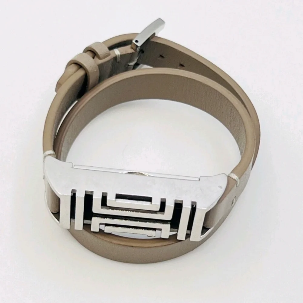 Tory Burch Taupe Double Wrap Fitbit Bracelet EUC